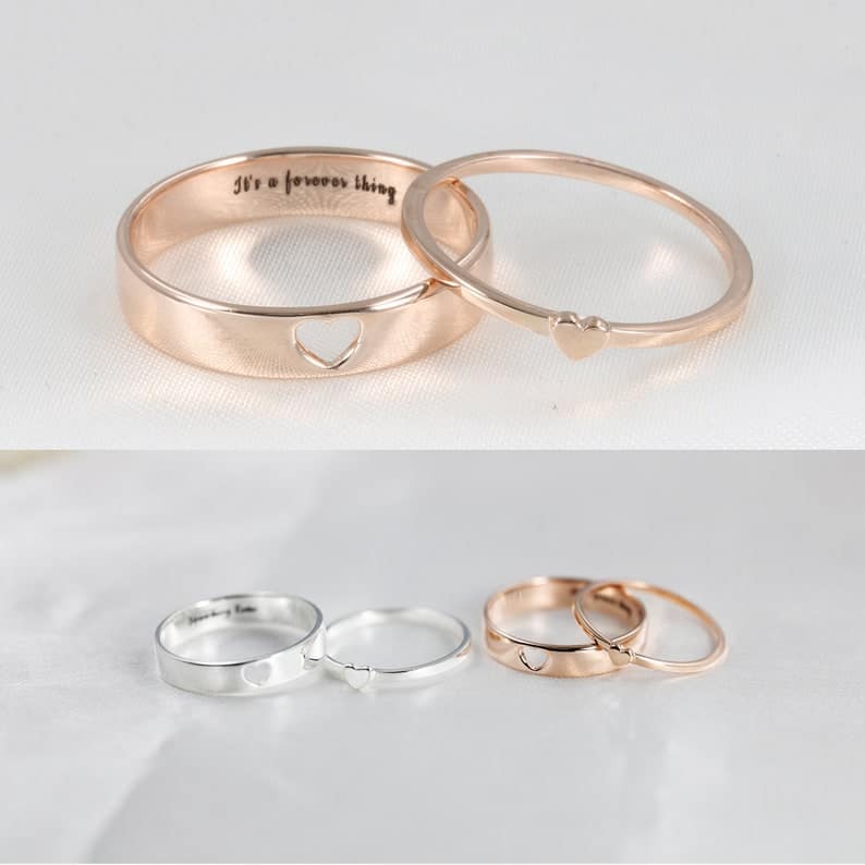  Heart Matching Rings - valentines day gifts for girlfriends