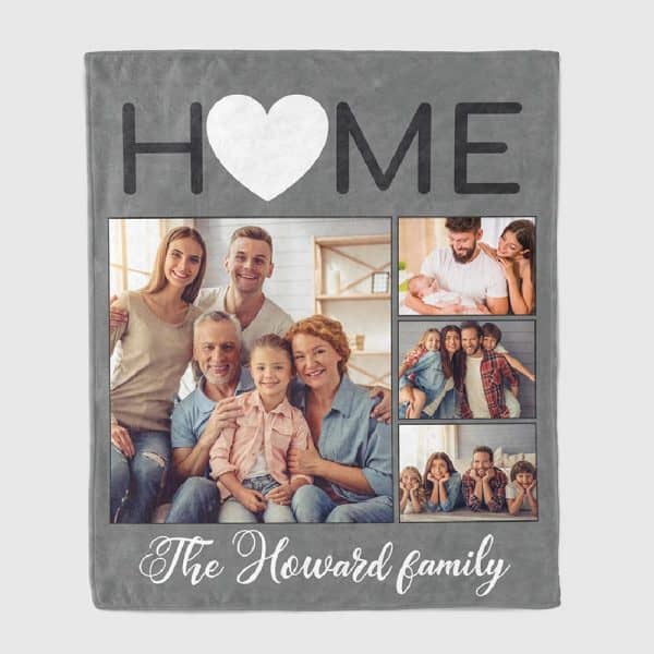Home Photo Collage Blanket