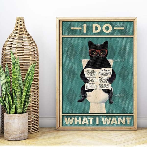 cat gag gift: I Do What I Want Cat Print