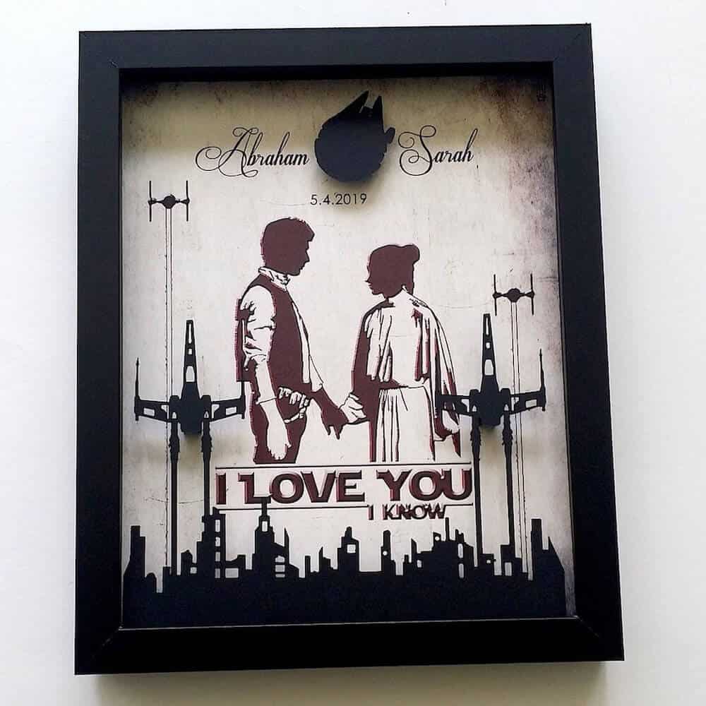 i love you i know star wars 3d framed print nerdy valentines day gift