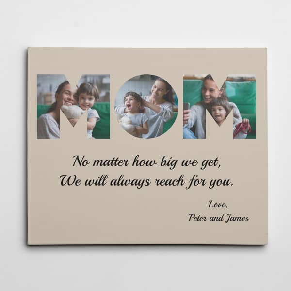 gifts for 50 year old woman: MOM Custom Photo Canvas Gift