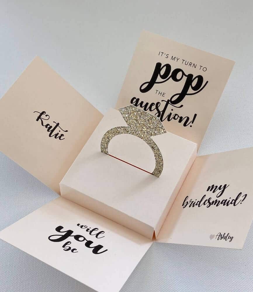 my turn to pop the question - proposal ring box for future bridesmaids