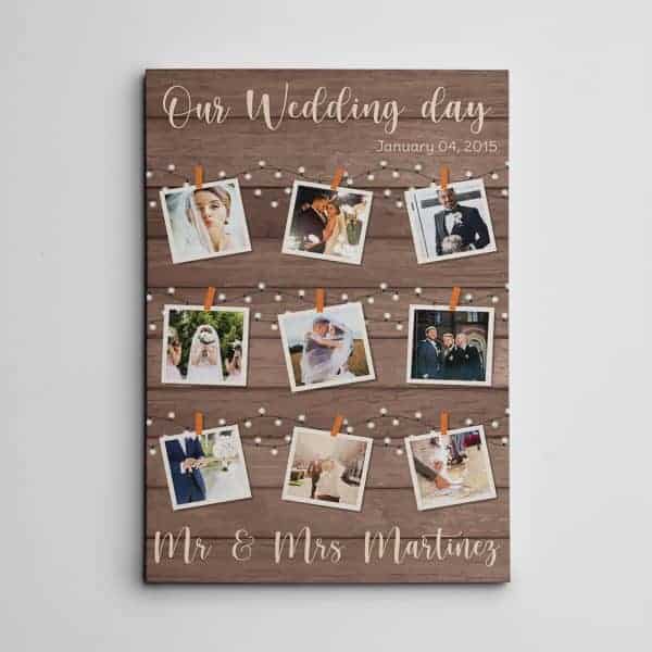 Our Wedding Day Collage Custom Canvas Print 