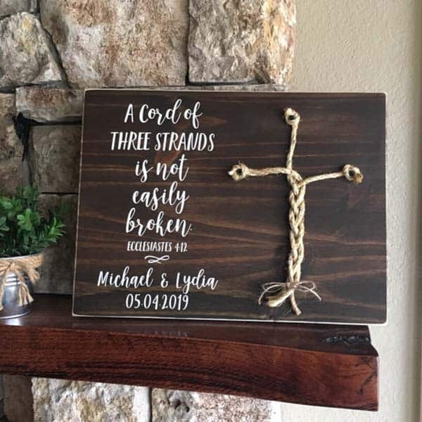 christian couple gifts: A Cord of Three Strands is Not Easily Broken