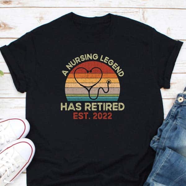 humorous retirement gifts: Legend Has Retired T-shirt