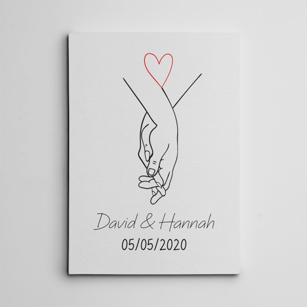 Holding Hand Canvas Print - gift for son and wife