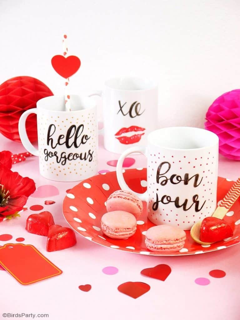 DIY Valentines calligraphy mug