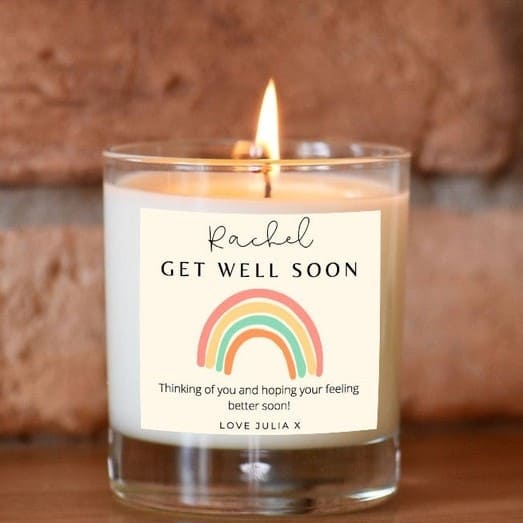Get Well Soon Personalized Candle