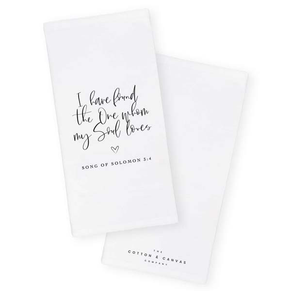 wedding blessing gift ideas: Song of Solomon 3:4 Towel