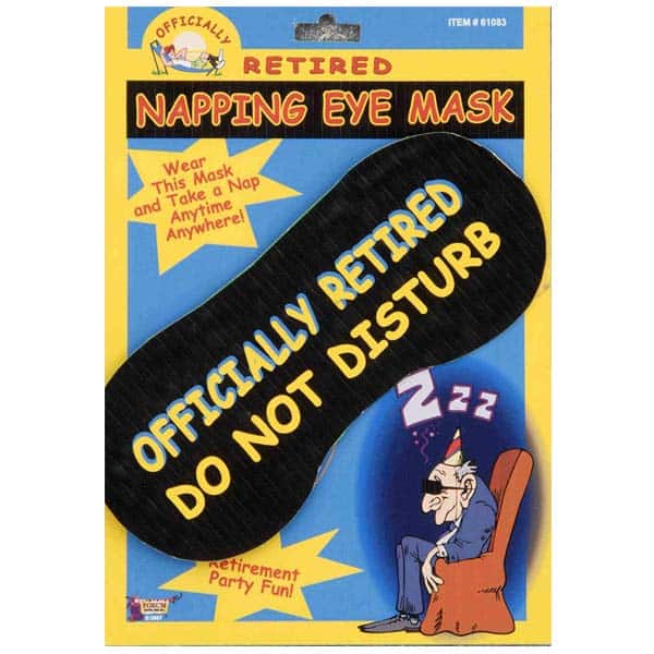 retirement gag gift: Officially Retired Eye Mask