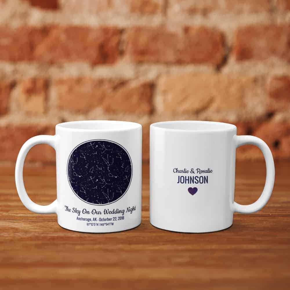 anniversary gifts for your wife: star map coffee mug