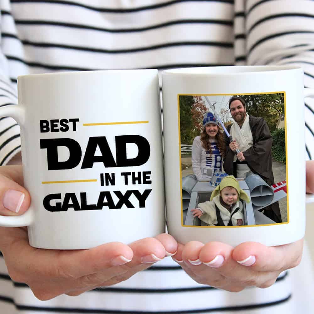 Best Dad In The Galaxy Custom Photo Mug - presents for girlfriends parents