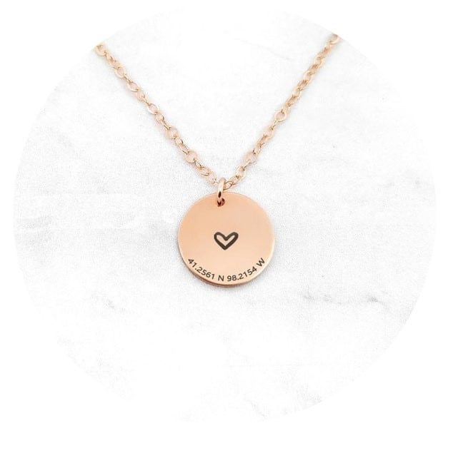 Coordinates Necklace - long distance birthday gifts for sister