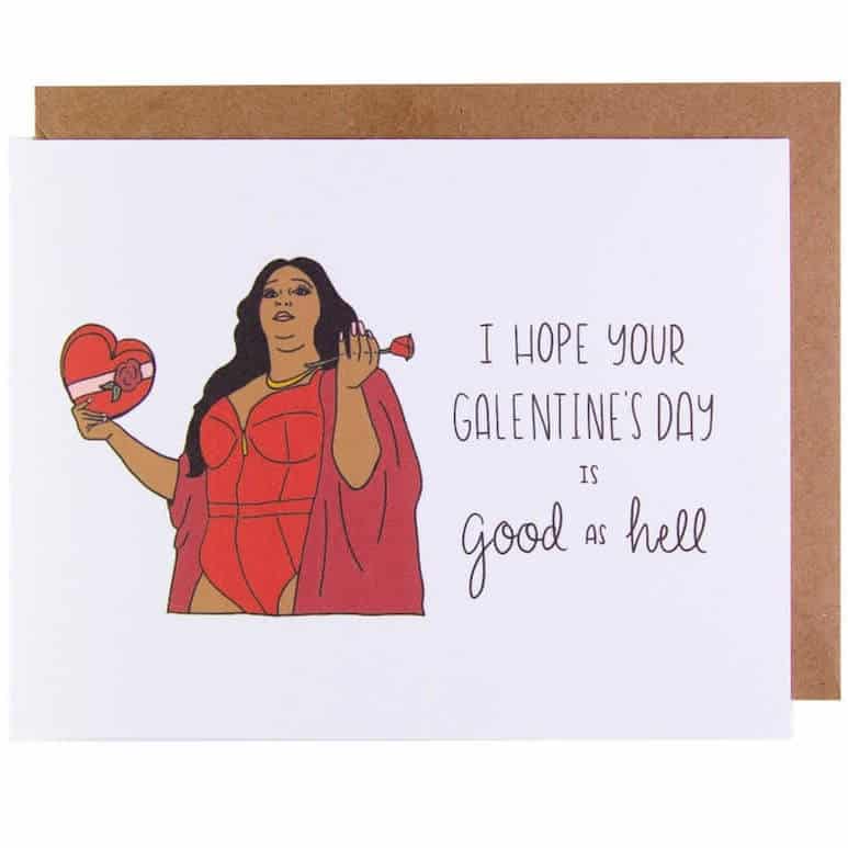 a galentine's day card with a funny saying