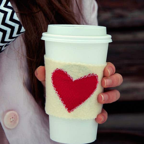 cute gifts for boyfriend homemade: Warm Heart Coffee Cozy