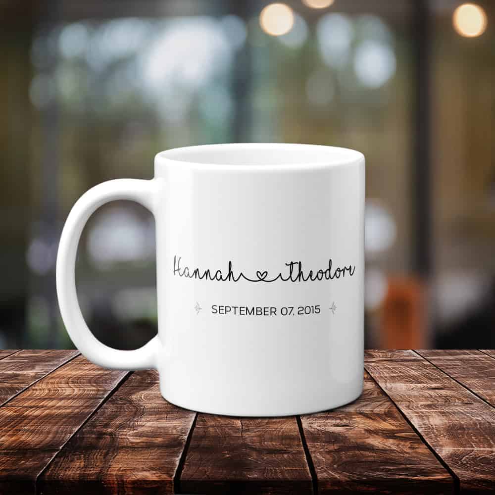 wedding gift for lesbian couple: Custom Name Mug
