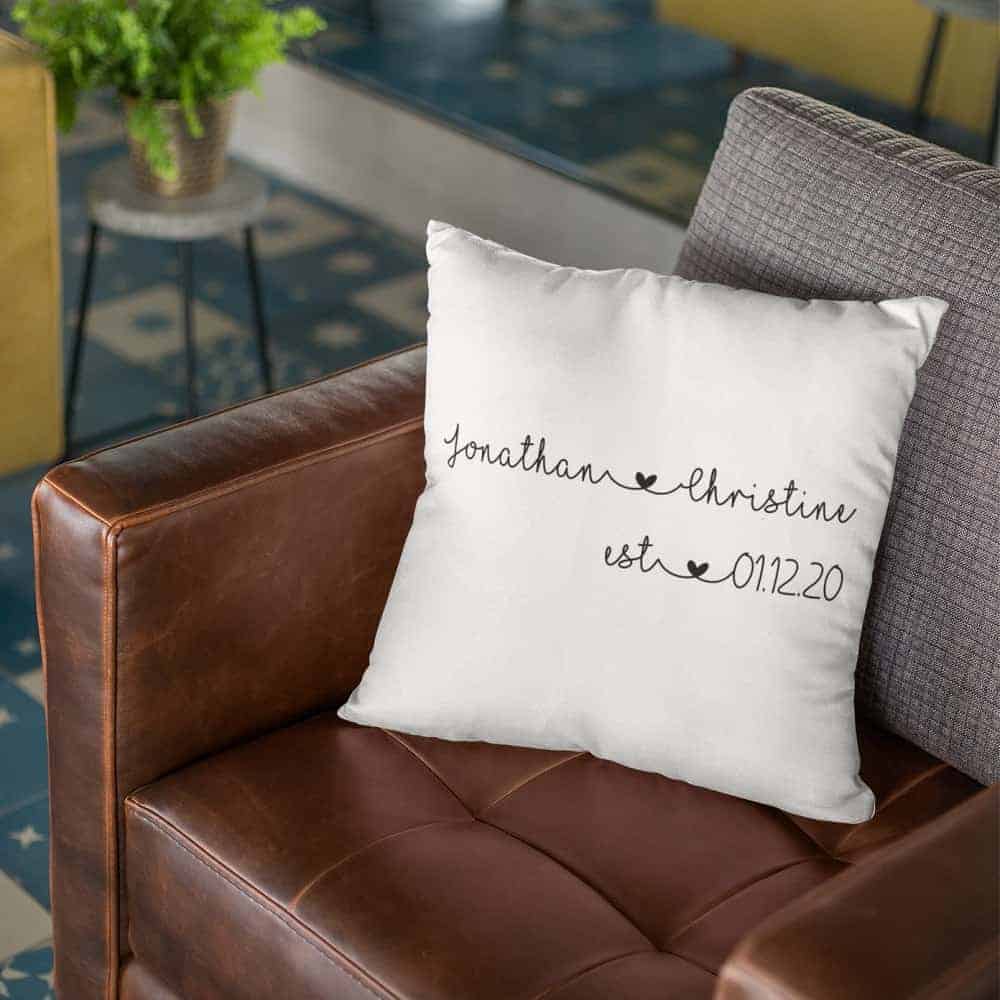 anniversary gift ideas for friends: Personalized Couple Name Pillow