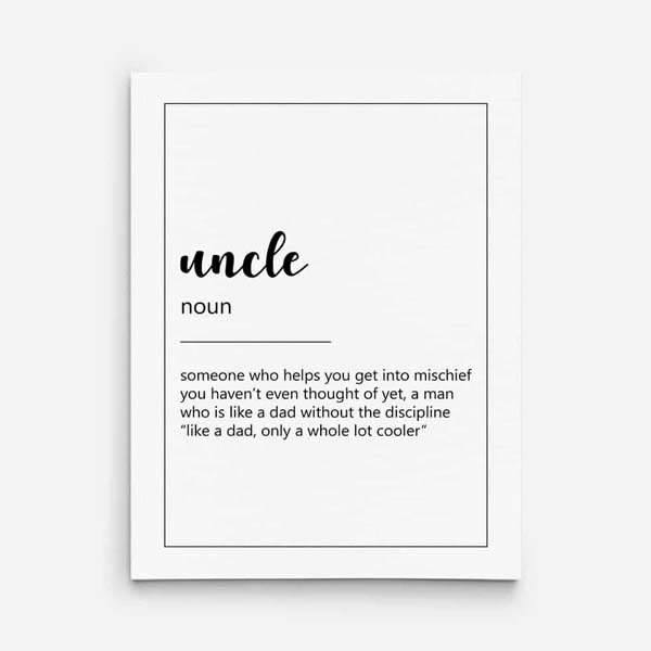 gifts for your favorite uncle: uncle definition custom canvas
