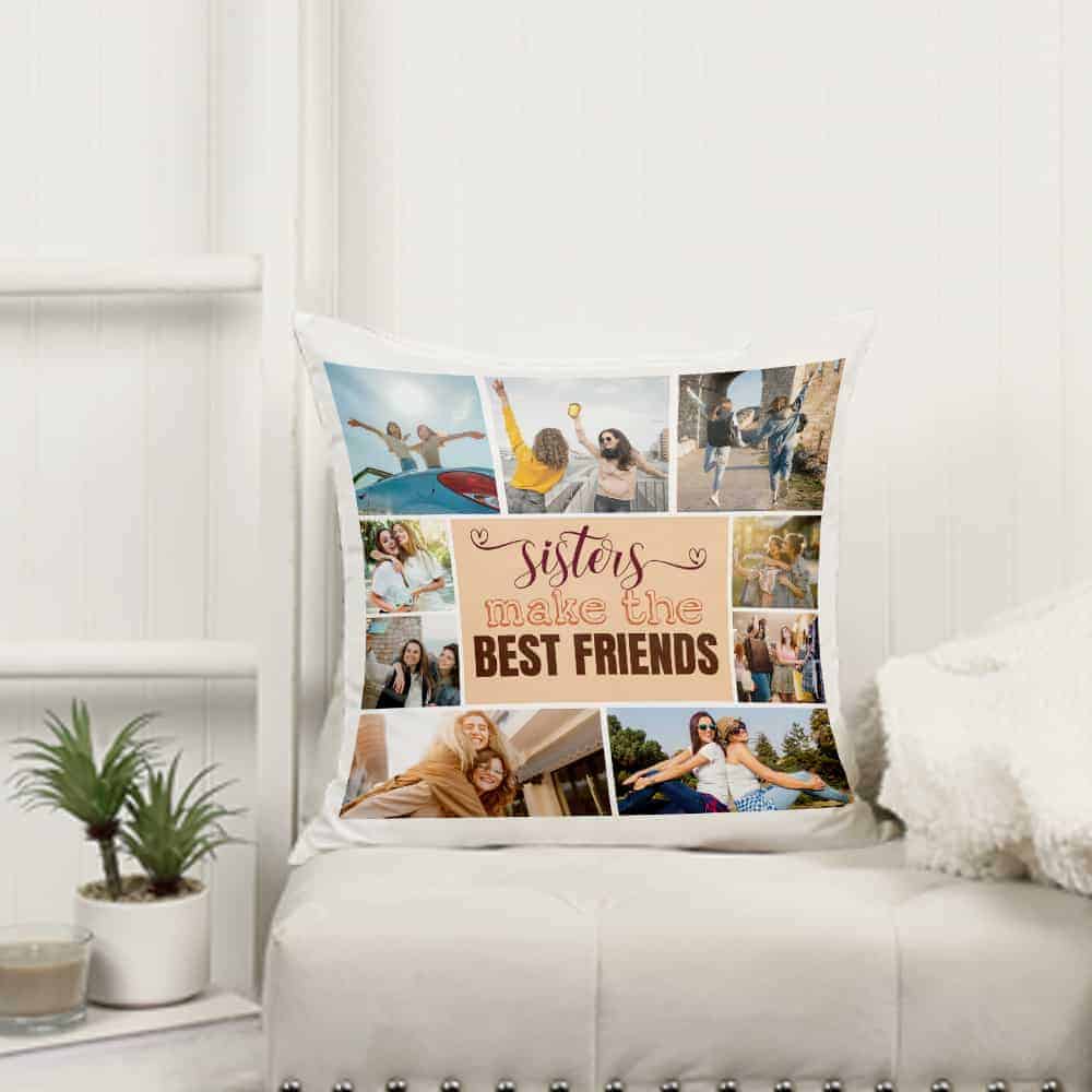 Photo Collage Throw Pillow for sister who has everything