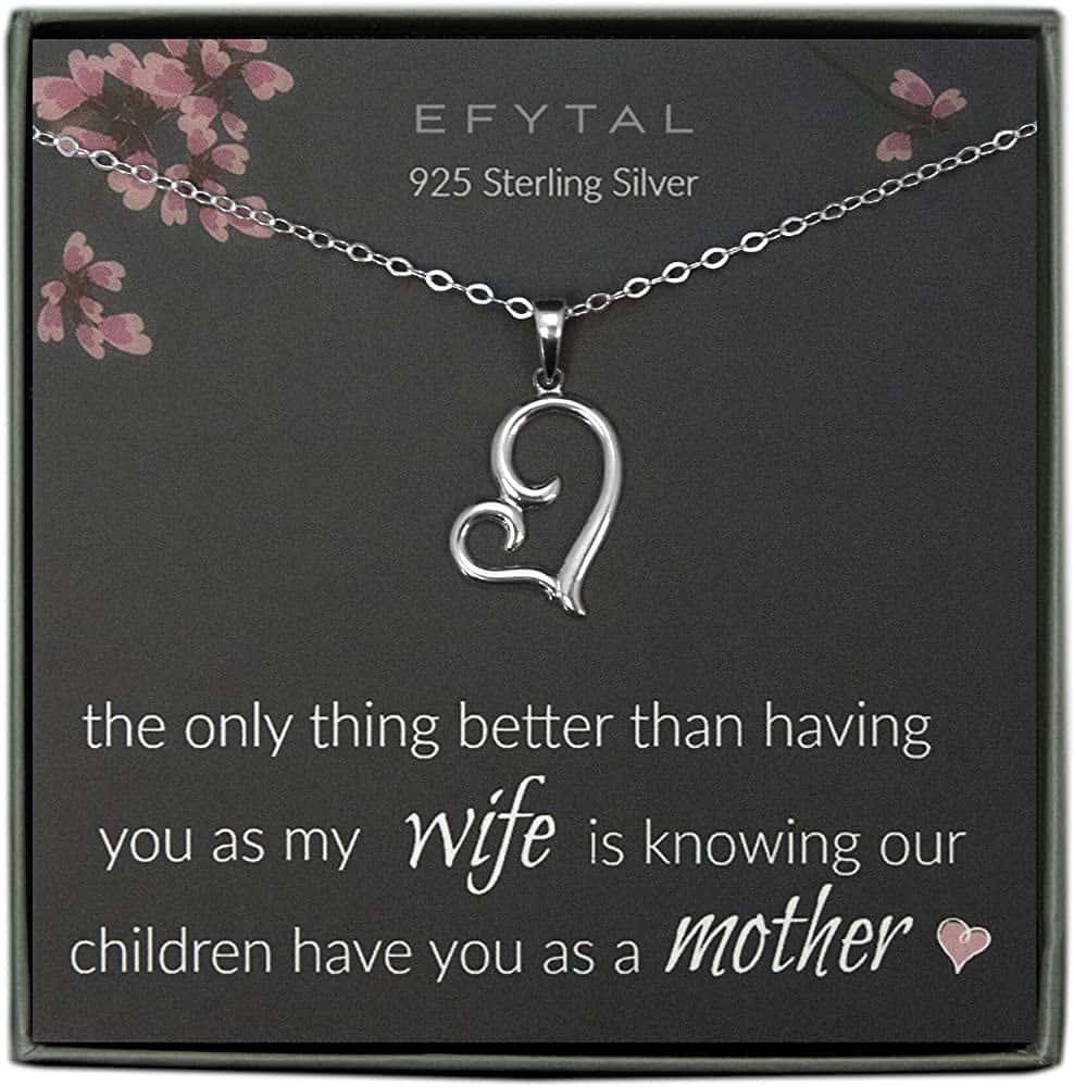 sterling silver necklace for wife - mothers day gift