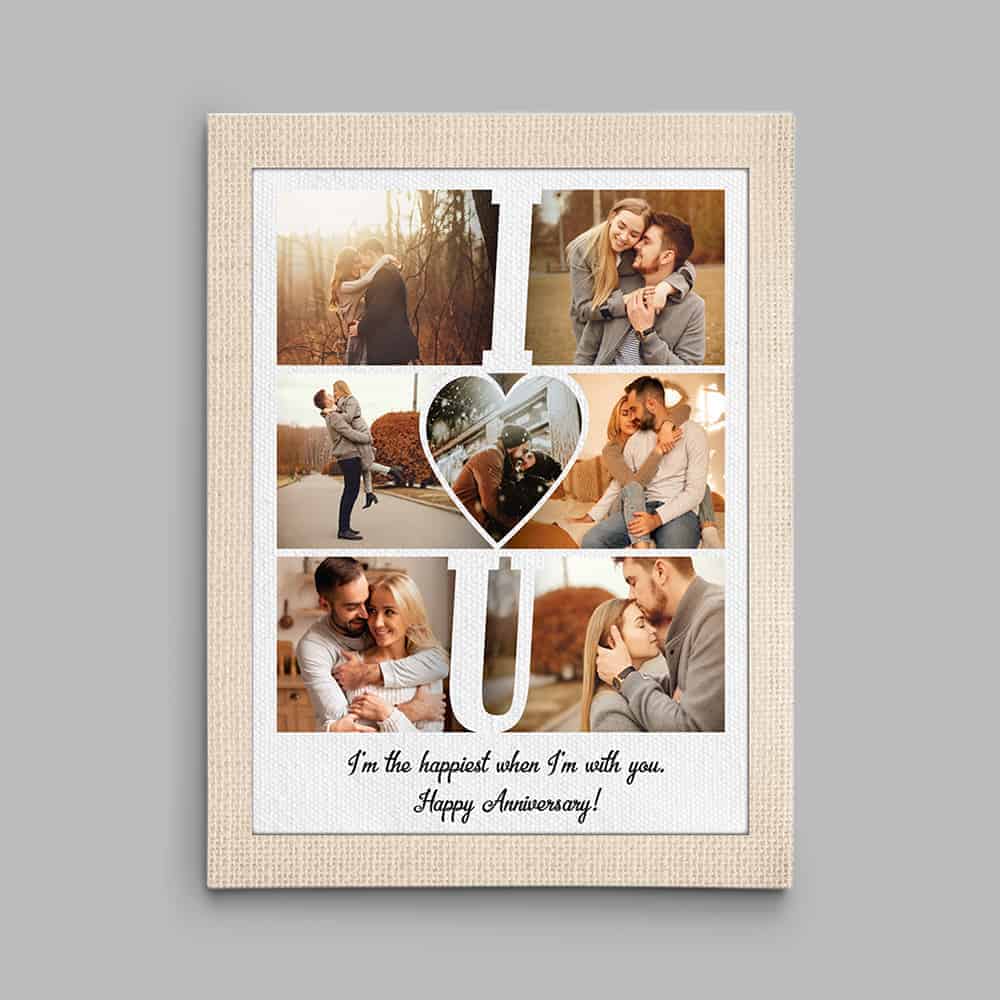 PHOTO CANVAS VALENTINES DAY GIFT SINGLE IMAGE/COLLAGE PERSONALISED HOME DECOR. 