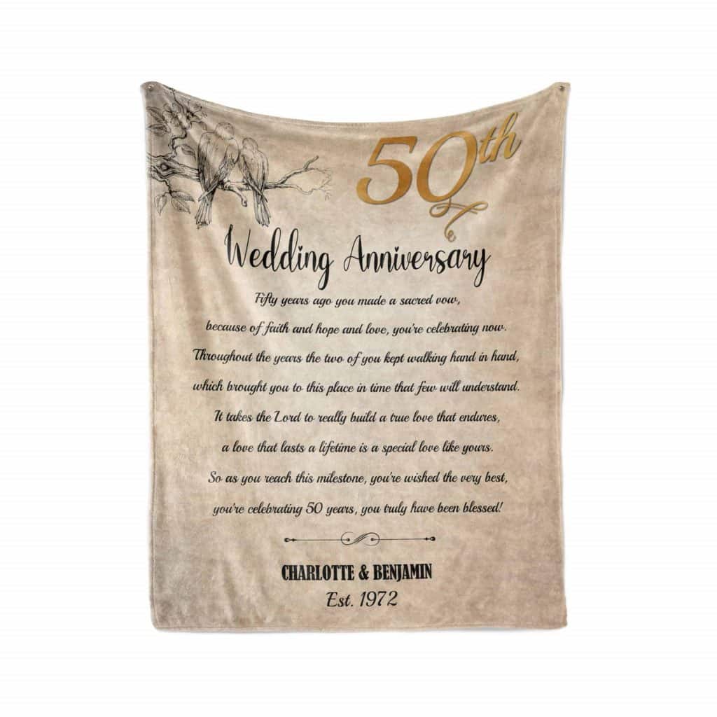 50th Wedding Anniversary Custom Blanket