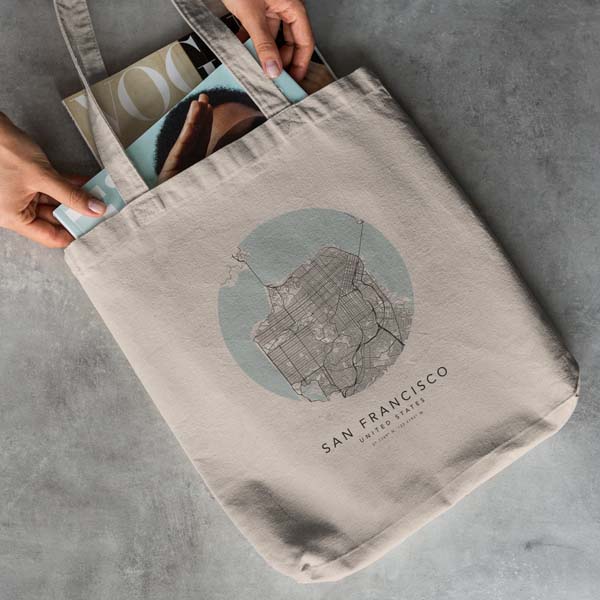 gifts for moving away: Location City Map Tote Bag