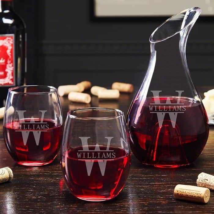 Wine Decanter and Glasses housewarming gift for couple moving in together