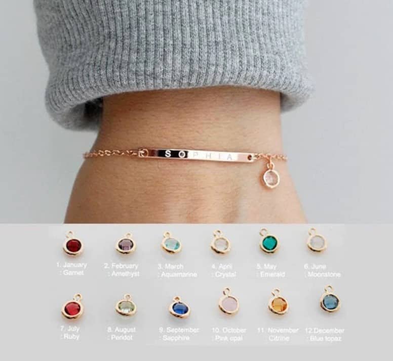 Personalized Birthstone Bracelet mother's day gifts for sister in law