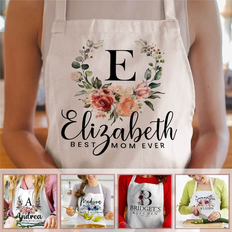 Personalized Floral Apron gifts for my boyfriends mom