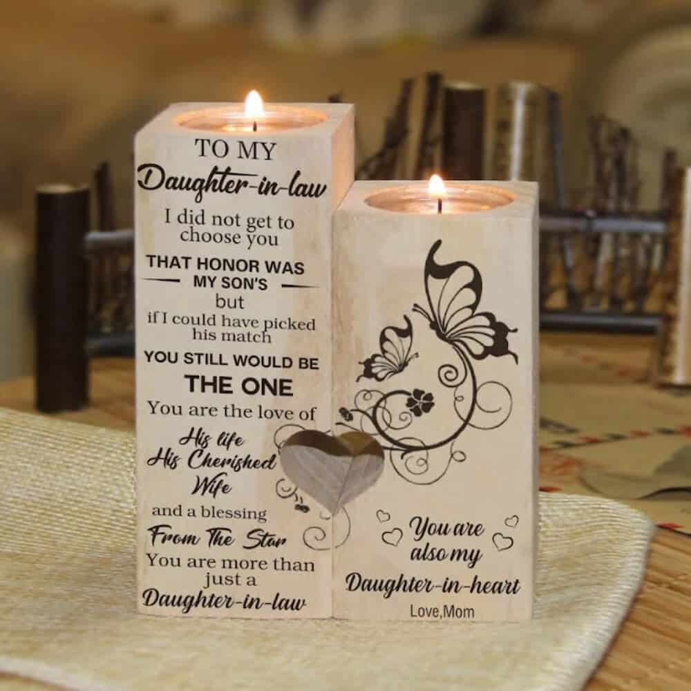 mom to daughter in law candle holder