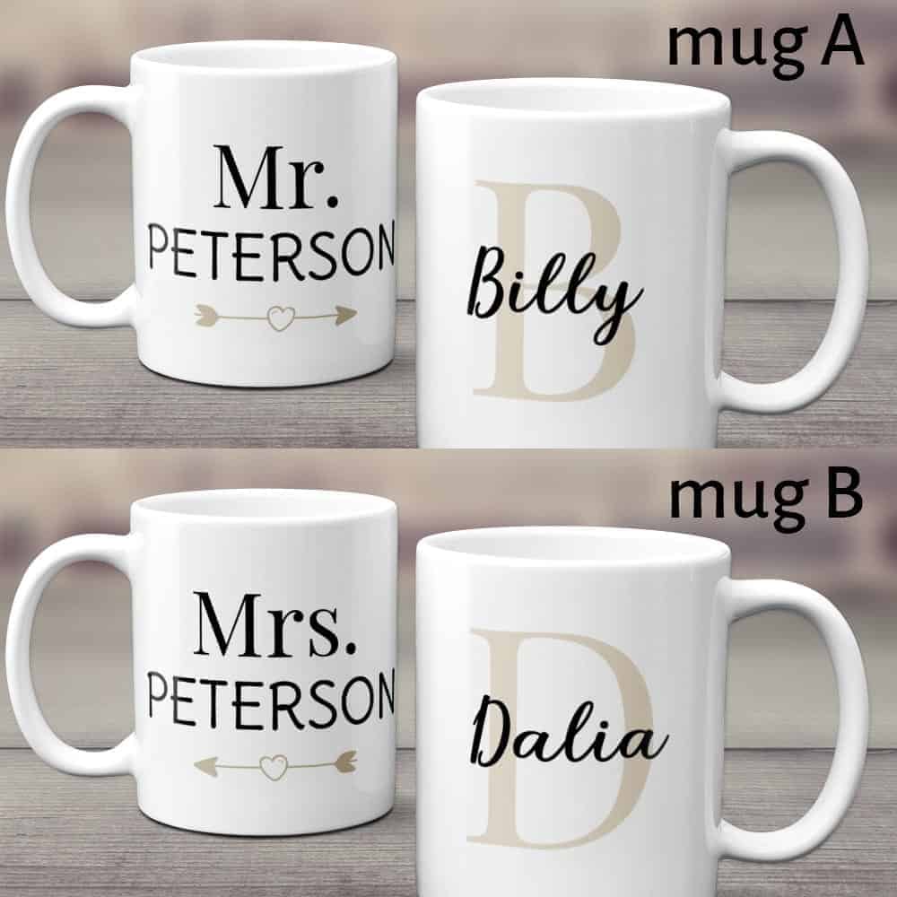 Mr And Mrs Custom Couple Mug 17th anniversary gift for couple