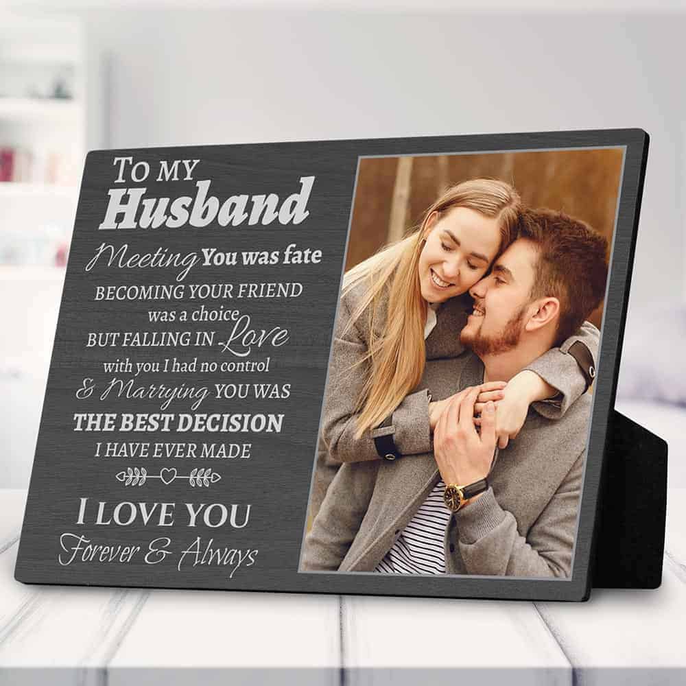 To My Husband Custom Photo Plaque 18th anniversary gift for him