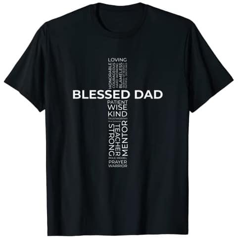 Christian Blessed Dad Cross Shirt christian gifts for dad
