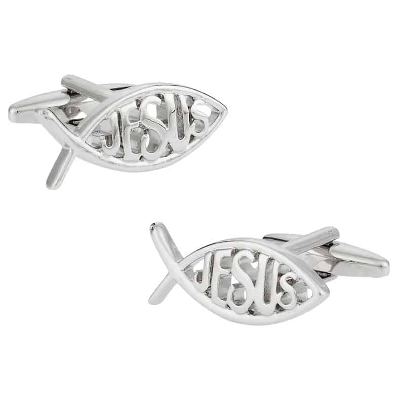 Christian Ichthus Jesus Fish Cufflinks father's day religious