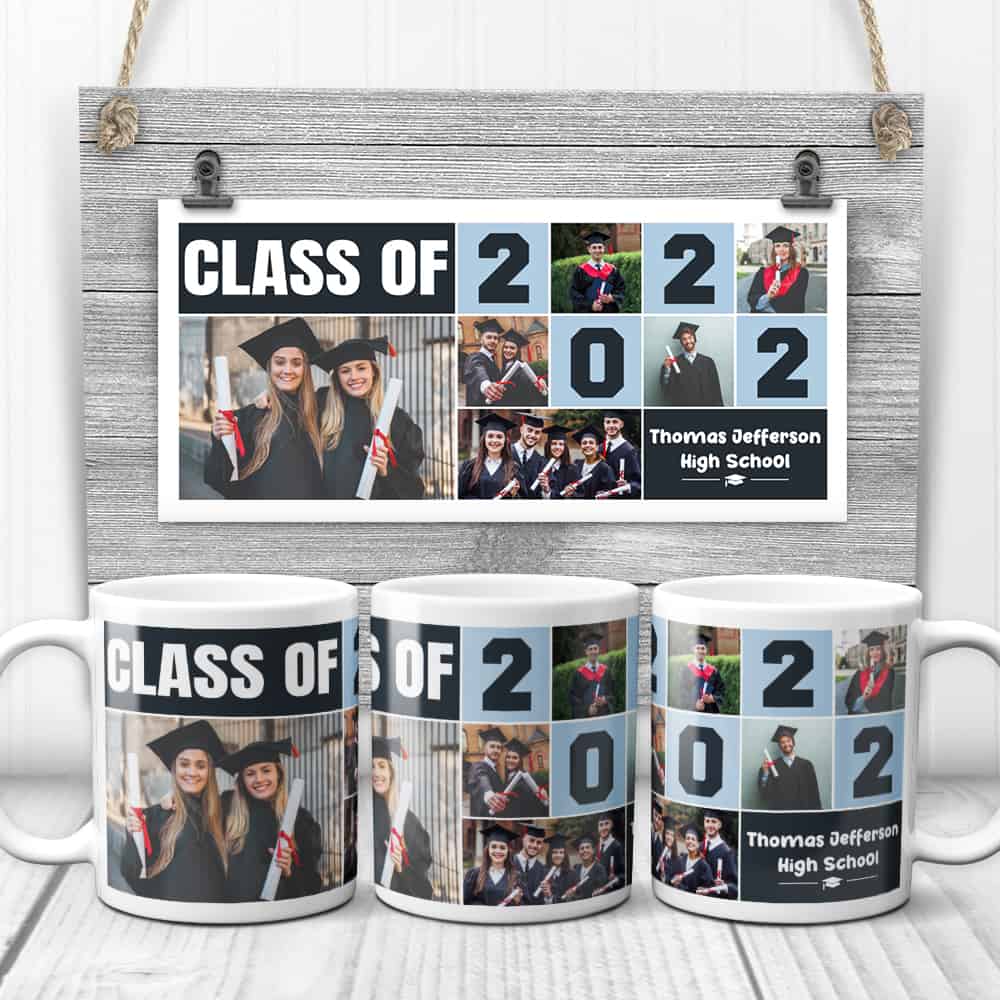 “Class Of 2022” Graduation Photo Collage Mug