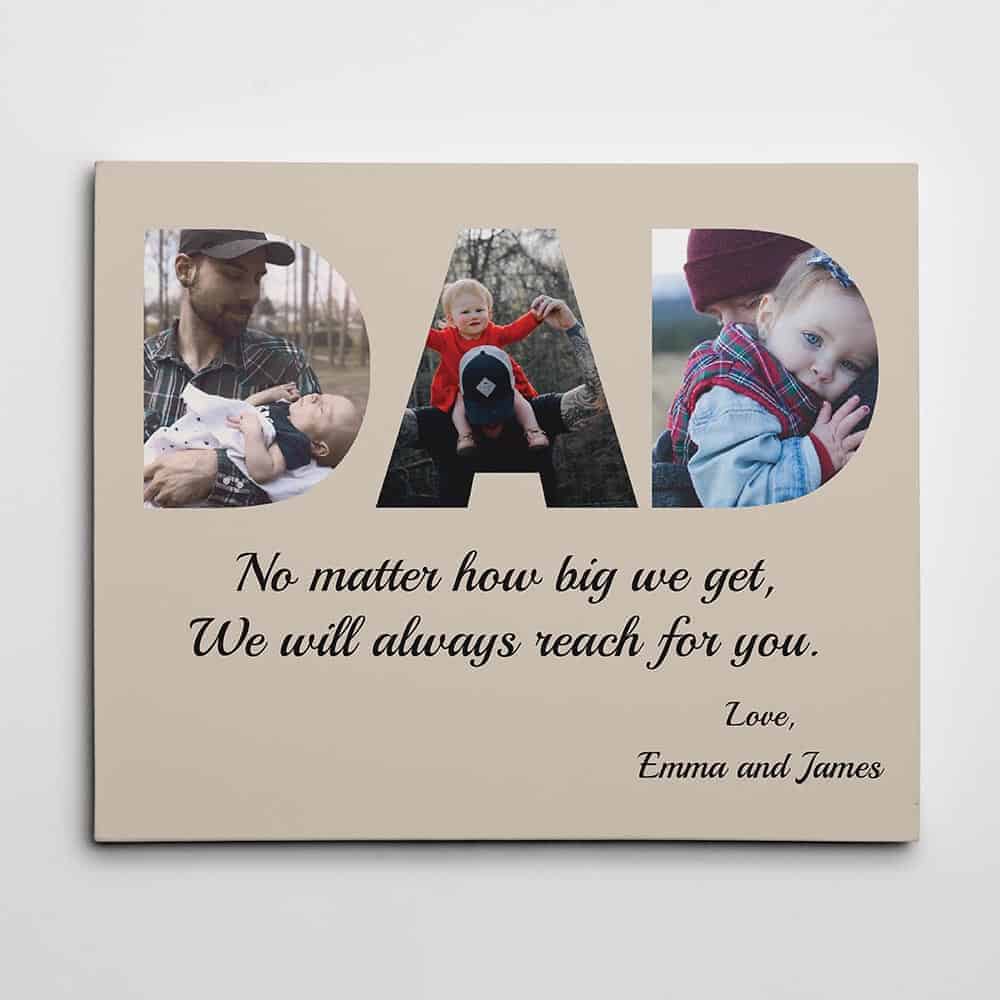 Dad and Baby Custom Canvas Print: father's day gifts for brother