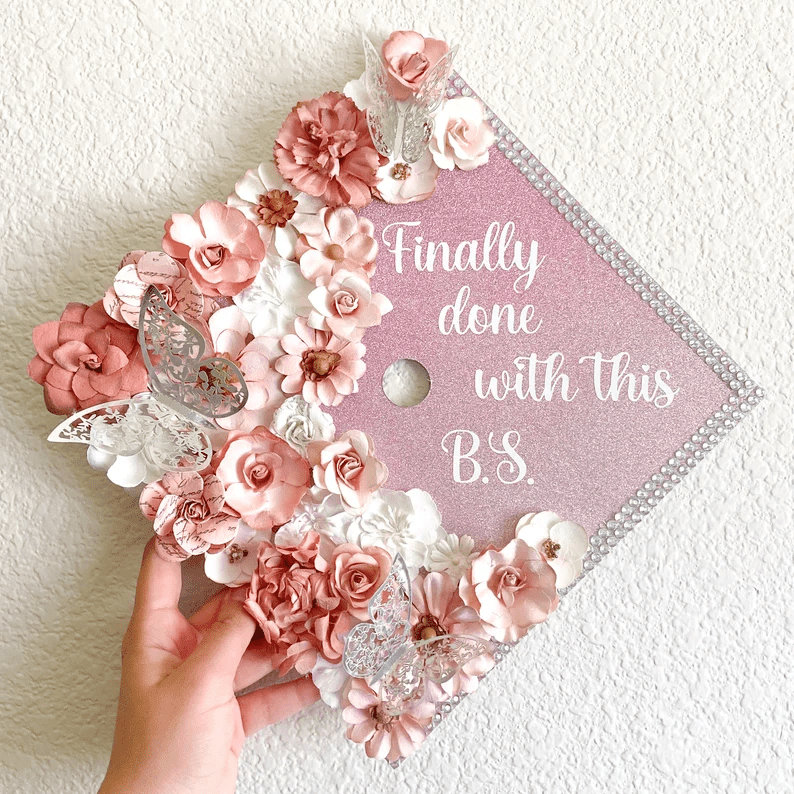 popular graduation gifts for granddaughters: Floral Graduation Cap Topper 