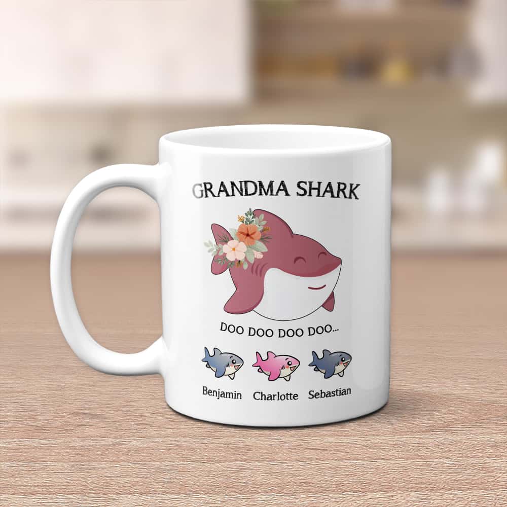 Grandma Shark Custom Text Mug
