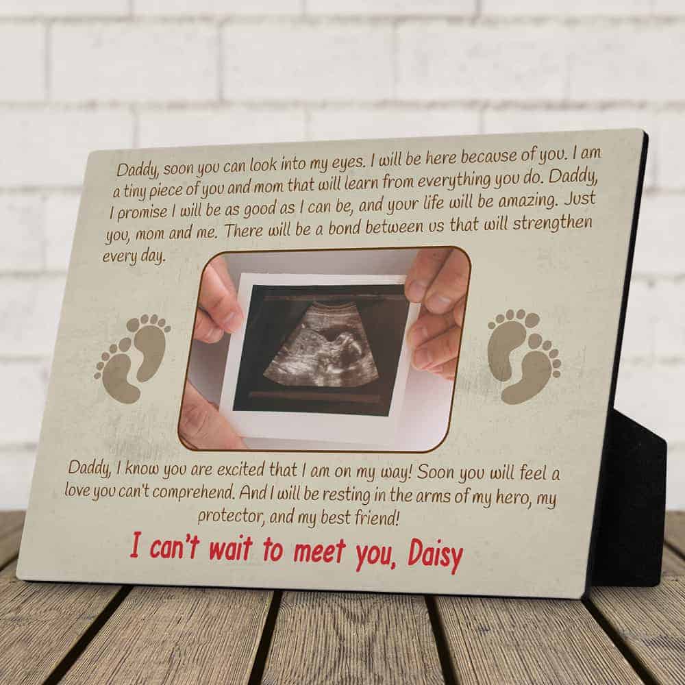 Daddy I Can’t Wait To Meet You – Sonogram Desktop Photo Plaque