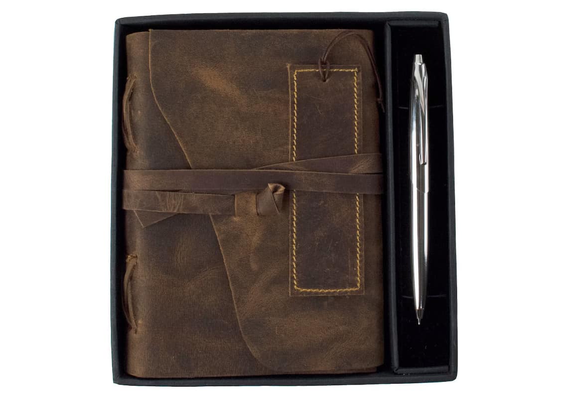 Leather Journal gift set for male graduates