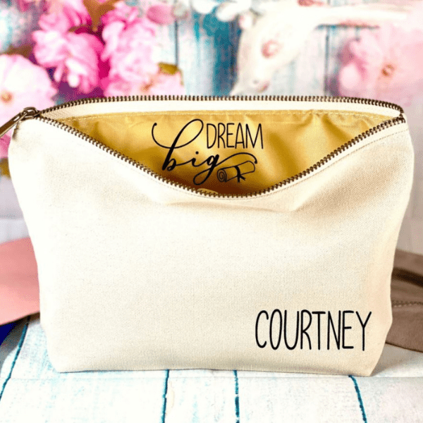 graduation gifts for bff: Personalized Makeup Bag