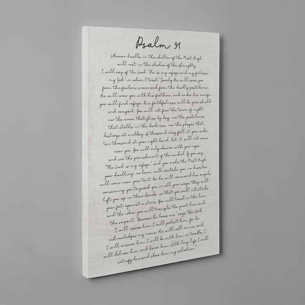 Psalm 91 Canvas Print Sign For Home