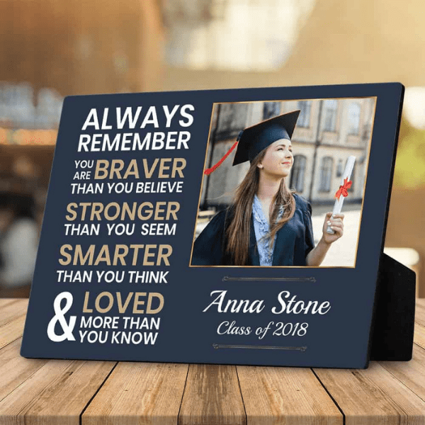 graduation gift ideas for friends: You Are Braver Than You Believe Desktop Plaque