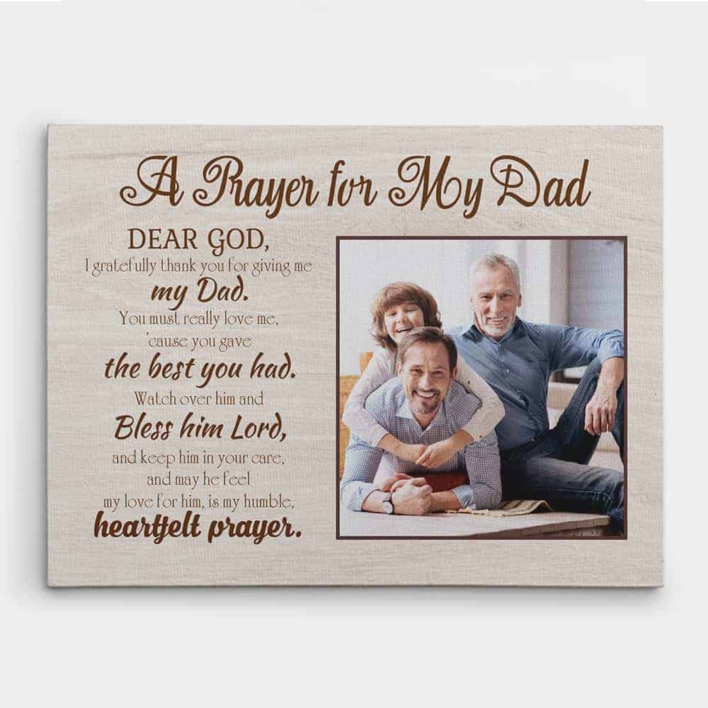 A Prayer For My Dad Canvas Print christian fathers day gifts