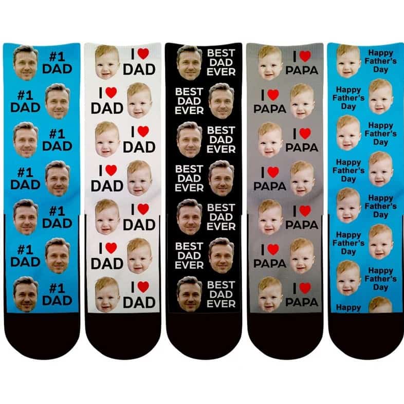 Custom Fathers Day Face Socks