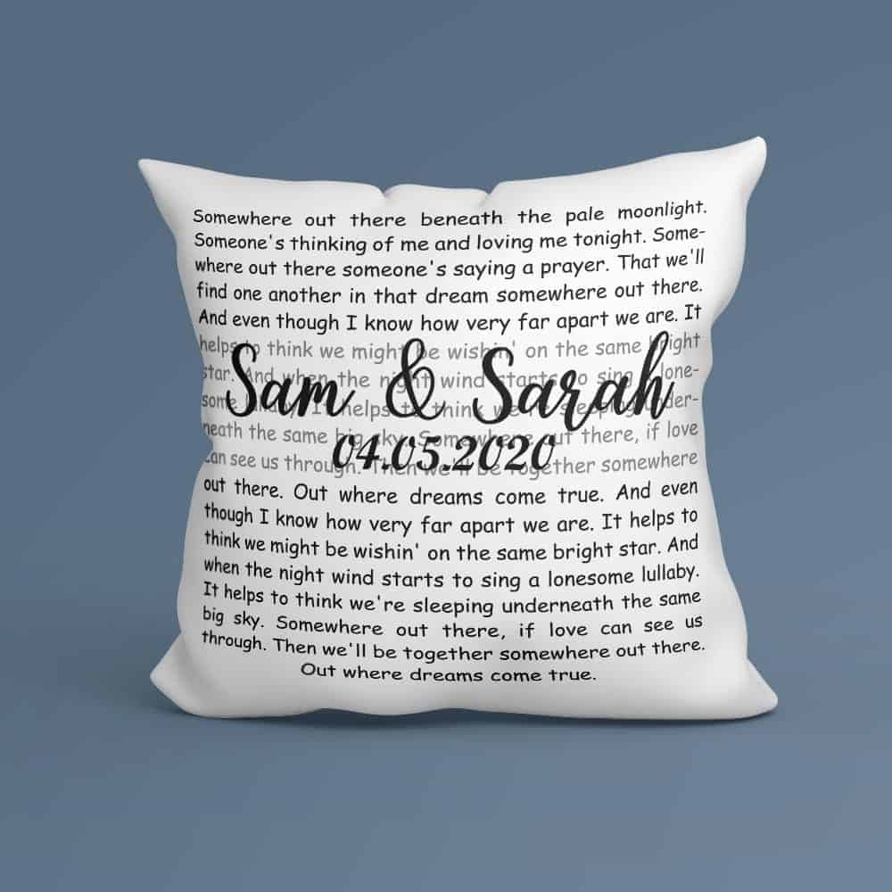 Personalized Song Lyrics Suede Pillow gift ideas for older parents