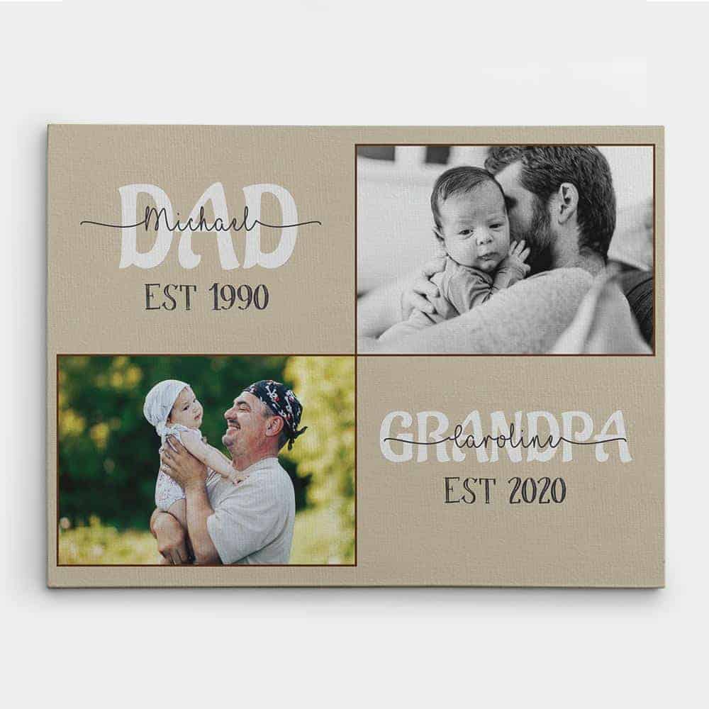 fathers day gifts for grandpa, Dad Grandpa Established Canvas Print, father's day gifts for new grandpa