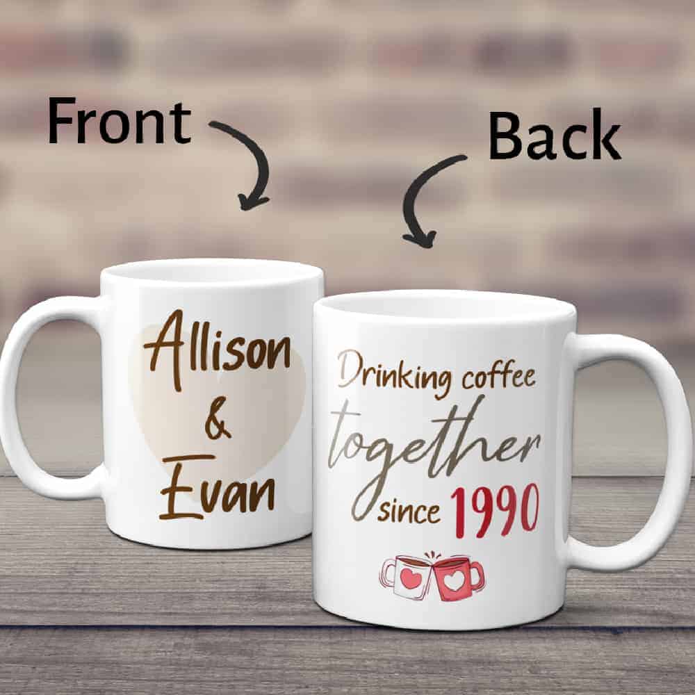 Drinking Coffee Together Since Mug gifts for parents that have everything