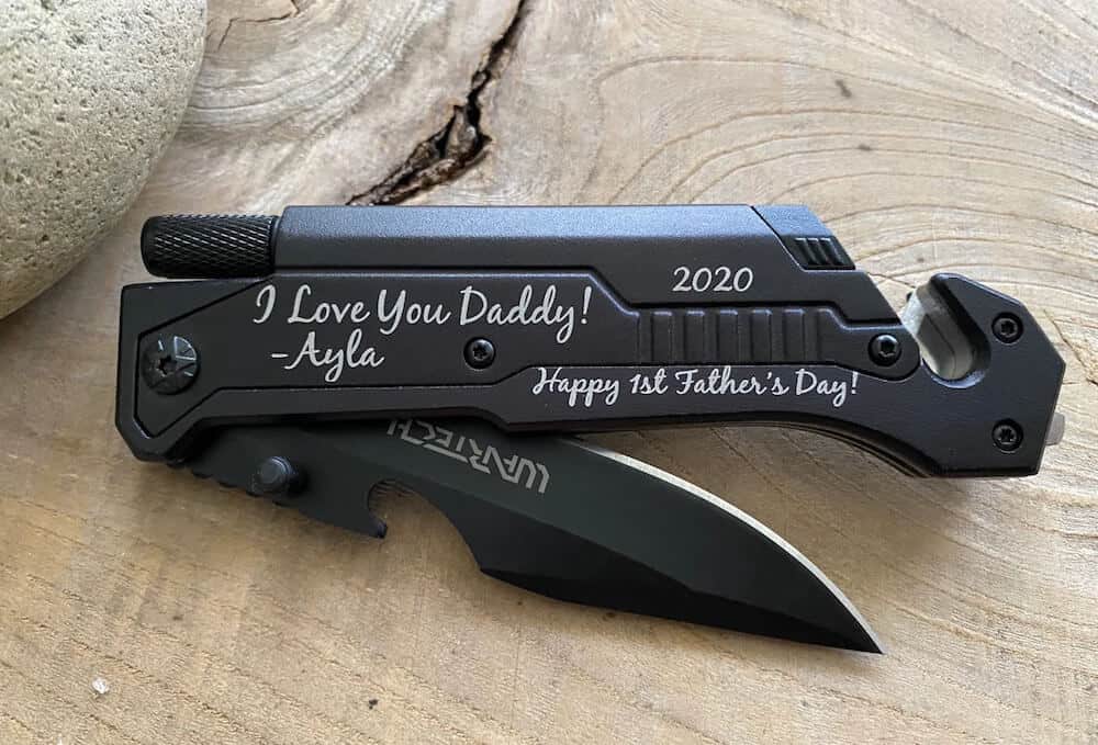 an engraved pocket knife - first father's day gift for a new dad